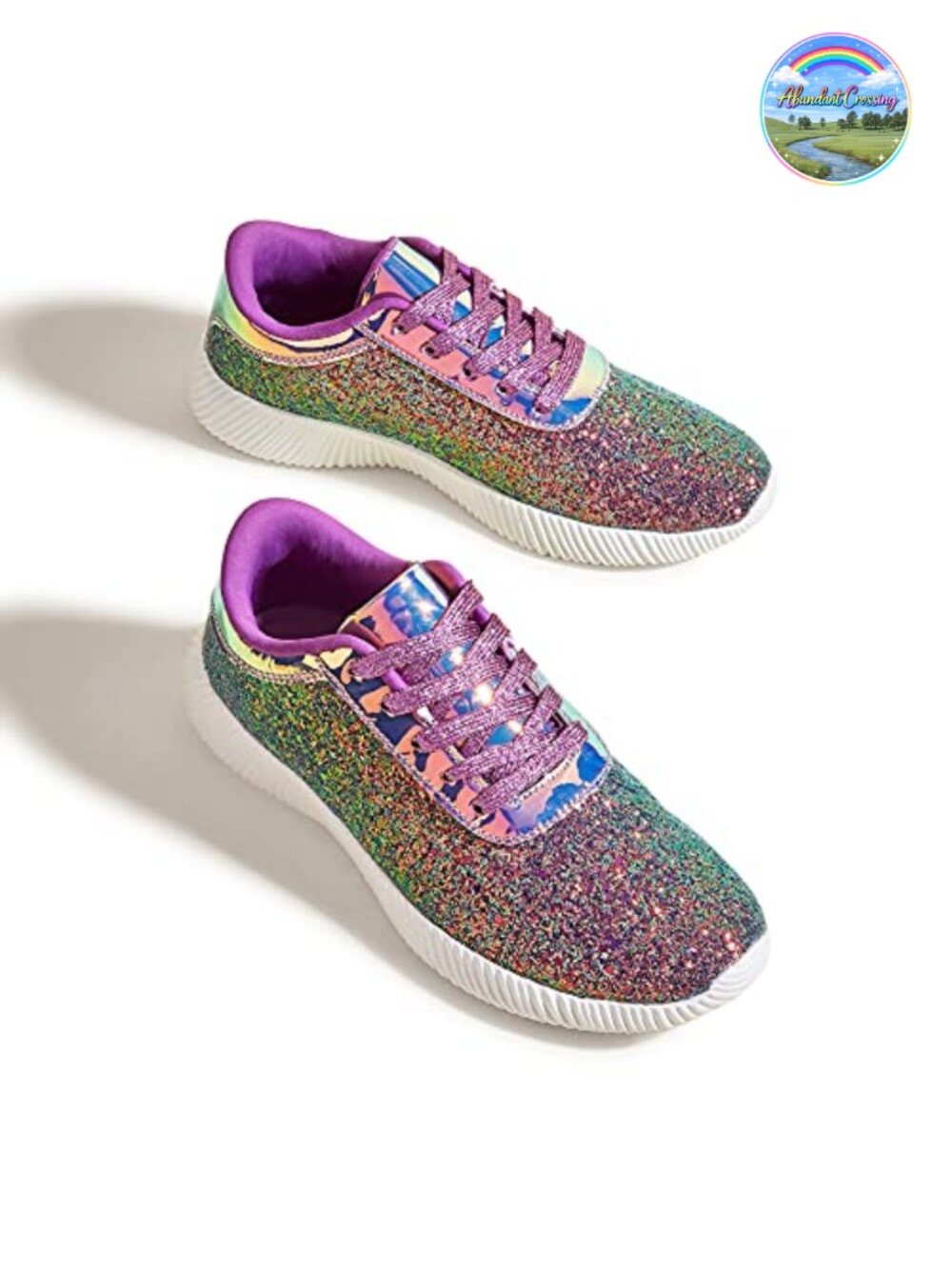 Glitter Sparkly Fashion Sneakers Lace-Up Non-Slip Comfortable Party Walking